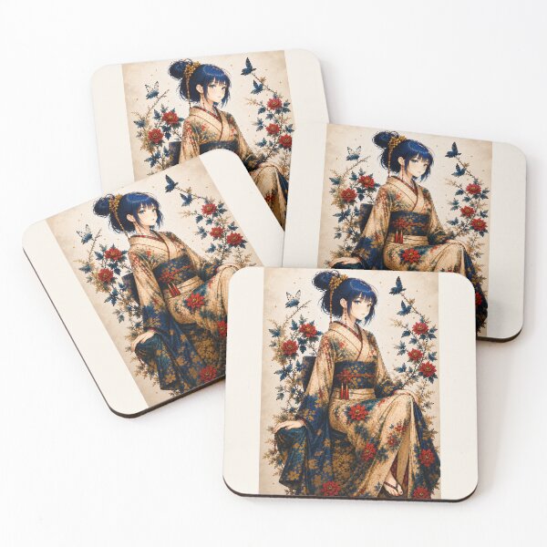 Item preview, Blue Chrysanthemum Maiden | Japanese Fantasy Art designed and sold by KawaiiLabo.