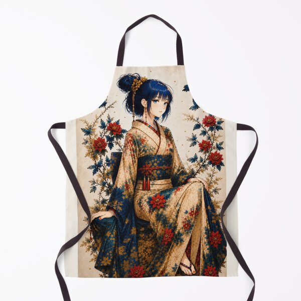 Item preview, Blue Chrysanthemum Maiden | Japanese Fantasy Art designed and sold by KawaiiLabo.