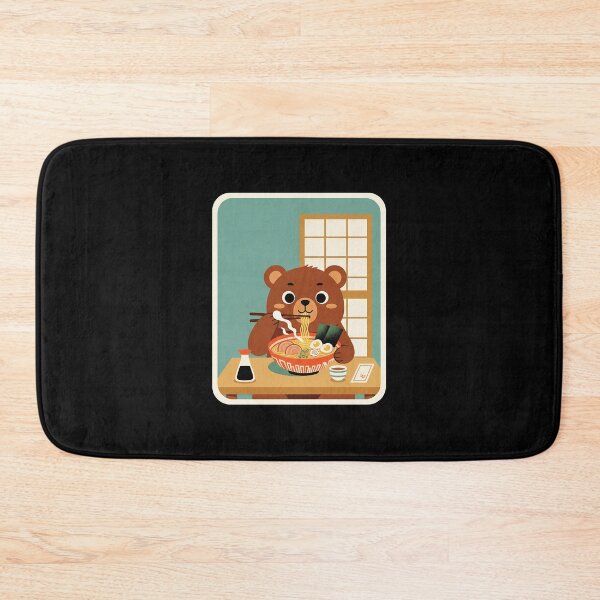 Item preview, Cute Bear Enjoying Japanese Ramen Cozy Kawaii Food designed and sold by JordynLadukeg65.