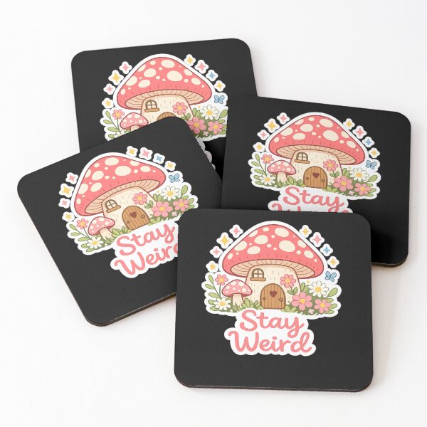 Item preview, Stay Weird Mushroom House Cottagecore Fairy Garden Sticker designed and sold by Oddifys.