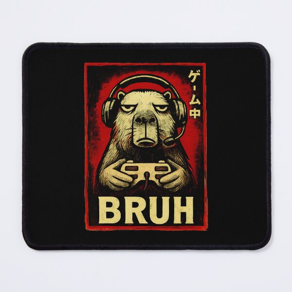Item preview, Capybara Gamer Bruh Vintage Poster Style With Headset Controller designed and sold by FGTV2021.