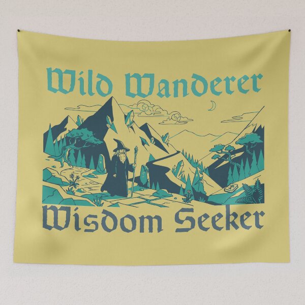 Item preview, Wild Wanderer, Wisdom Seeker – Fantasy Adventure Graphic Art designed and sold by Nerdventure.