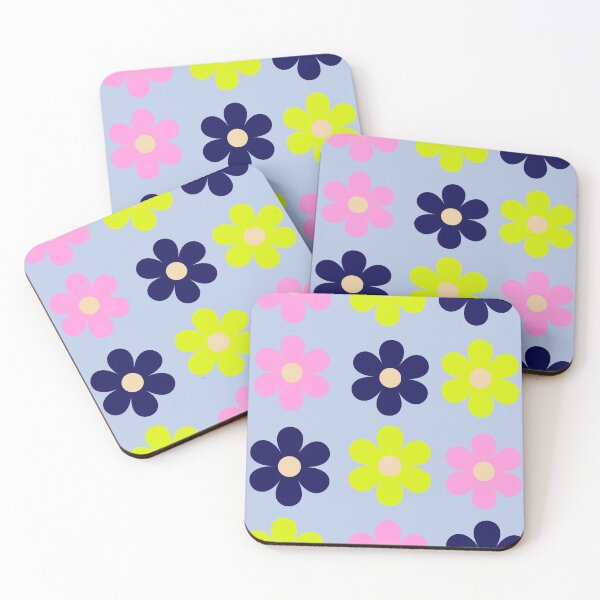 Item preview, electric garden // navy & neon retro floral pattern designed and sold by Creativ_Design.