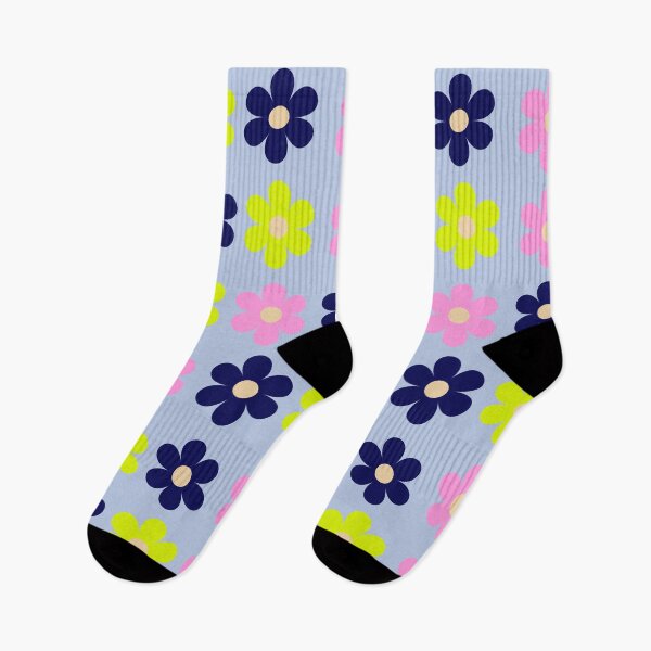 Item preview, electric garden // navy & neon retro floral pattern designed and sold by Creativ_Design.