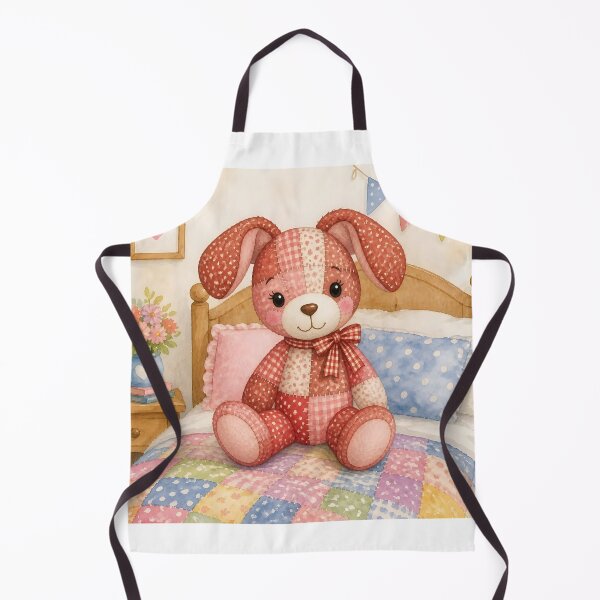 Item preview, Red Patchwork Dog on Cozy Bed designed and sold by Shelley Loewnau-Jones Studio.