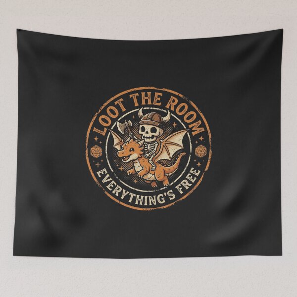 Item preview, Loot The Room Everything Is Free Skeleton Dragon Retro  designed and sold by AdyKurniawan.