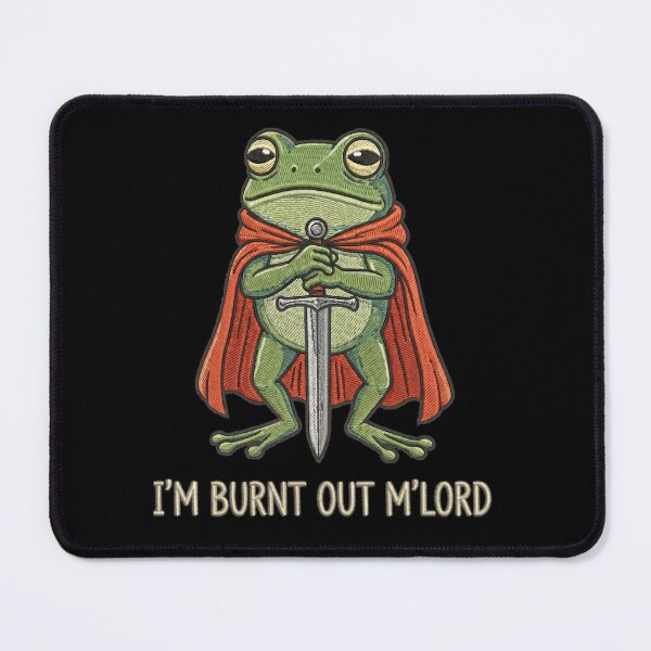 Item preview, Im Burnt Out M Lord Funny Frog Knight Embroidery Style  designed and sold by AdyKurniawan.