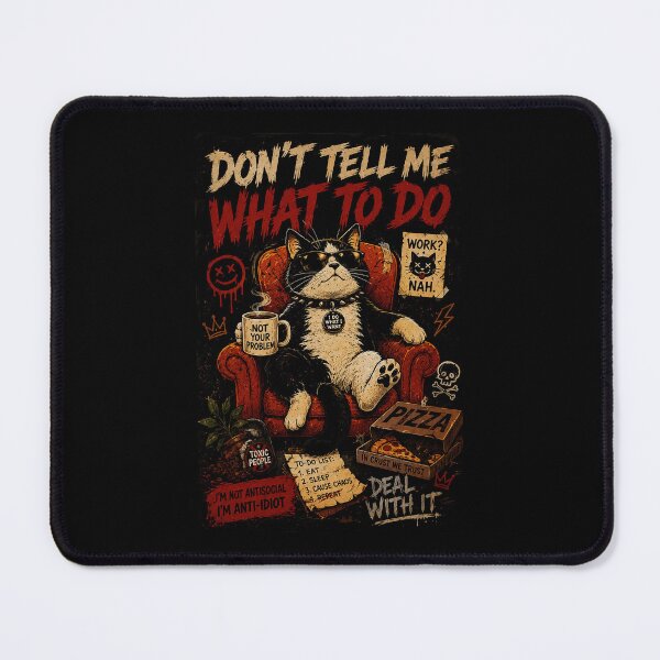 Item preview, Funny Boss Cat Attitude with Pizza and Zero Rules designed and sold by Modaozushi216.