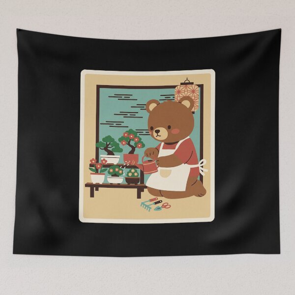 Item preview, Cute Bear Gardening Bonsai Plants Cozy Kawaii Nature designed and sold by JordynLadukeg65.