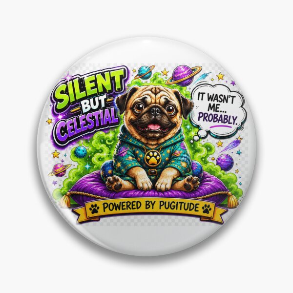 Item preview, Silent But Celestial | Powered By Pugitude Funny Pug Shirt designed and sold by highvibz72.