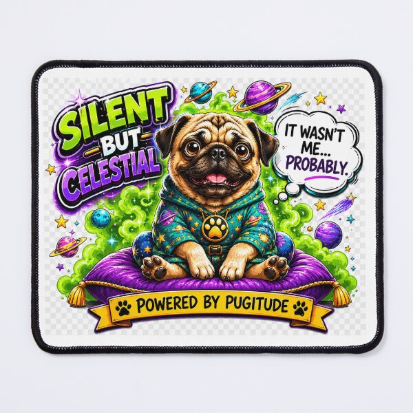 Item preview, Silent But Celestial | Powered By Pugitude Funny Pug Shirt designed and sold by highvibz72.