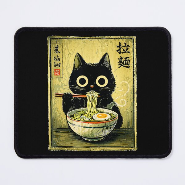 Item preview, Kawaii Ramen Cat Vintage Japanese Poster with Retro Noodle Charm designed and sold by titanlevi.