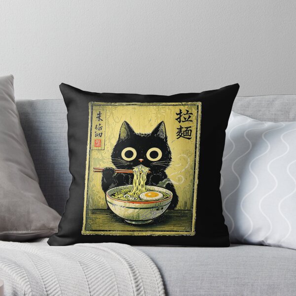 Item preview, Kawaii Ramen Cat Vintage Japanese Poster with Retro Noodle Charm designed and sold by titanlevi.