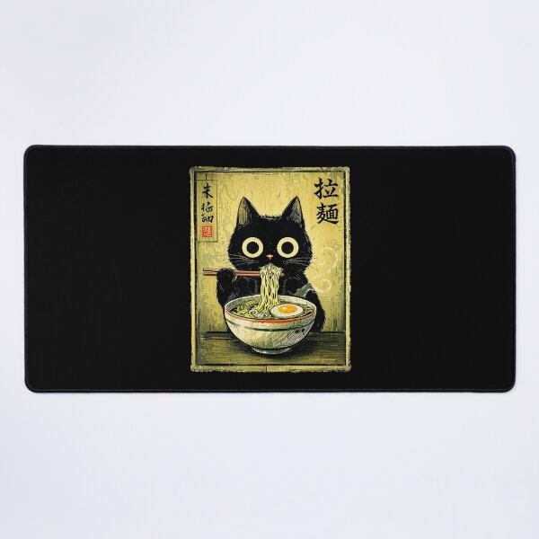 Item preview, Kawaii Ramen Cat Vintage Japanese Poster with Retro Noodle Charm designed and sold by titanlevi.