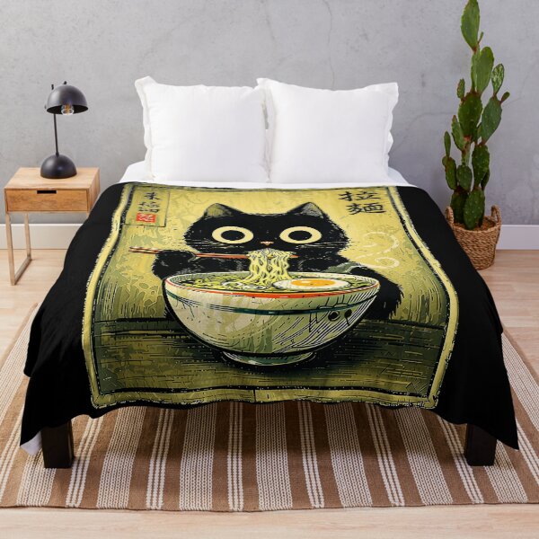 Item preview, Kawaii Ramen Cat Vintage Japanese Poster with Retro Noodle Charm designed and sold by titanlevi.