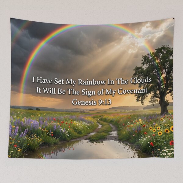 Item preview, Rainbow Covenant Sign Genesis 9:13 Landscape designed and sold by RRRShop.