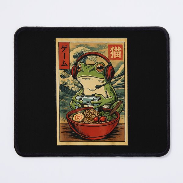 Item preview, Gaming Frog With Ramen Bowl Japanese Retro Style designed and sold by FGTV2021.