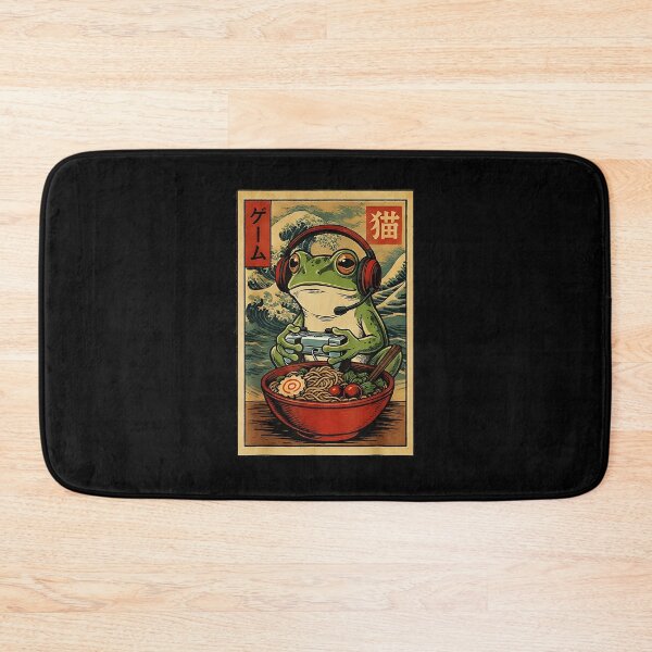 Item preview, Gaming Frog With Ramen Bowl Japanese Retro Style designed and sold by FGTV2021.