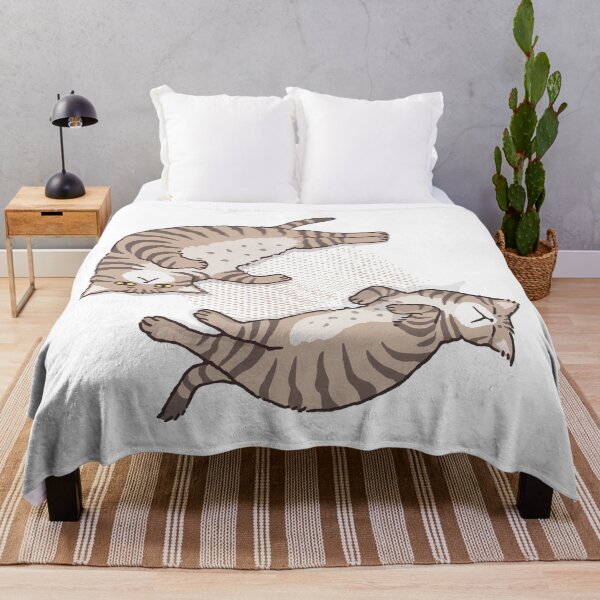 Item preview, Sleeping Tabby Cats Cozy Knit Blanket Illustration designed and sold by yuki-hana.