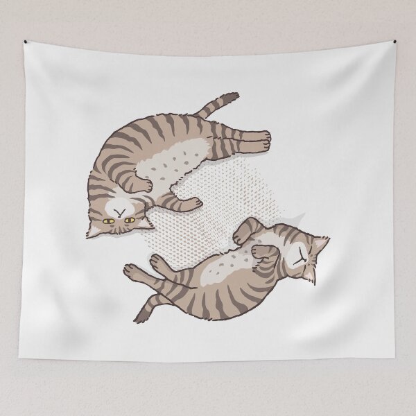 Item preview, Sleeping Tabby Cats Cozy Knit Blanket Illustration designed and sold by yuki-hana.