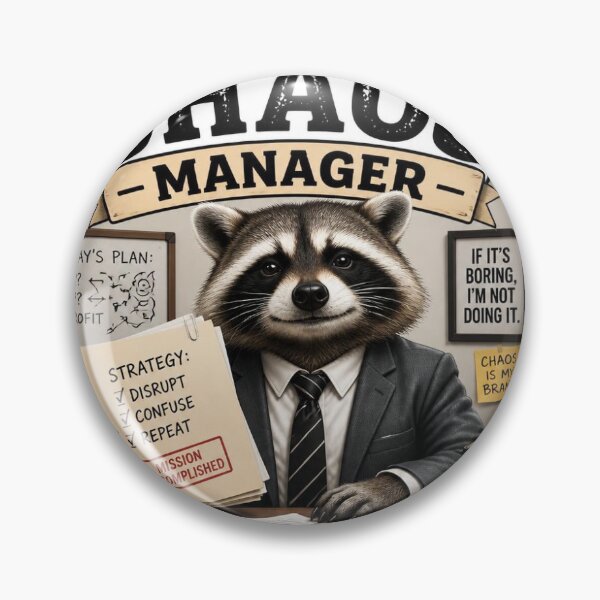 Item preview, Certified Chaos Manager Raccoon Sticker  designed and sold by redblink store.