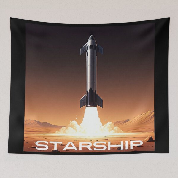 Item preview, SpaceX Starship Rocket Launch | Mars Mission Space Exploration Design designed and sold by TEEJAMBOREE.