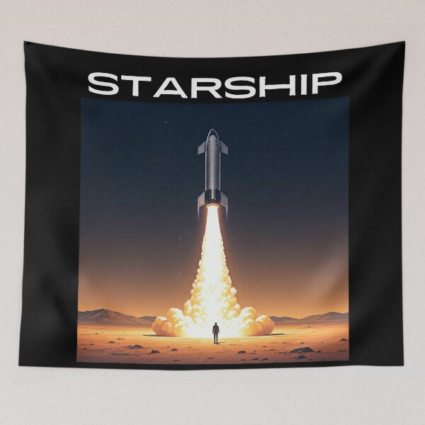 Item preview, SpaceX Starship Rocket Launch | Mars Mission Space Exploration Design designed and sold by TEEJAMBOREE.