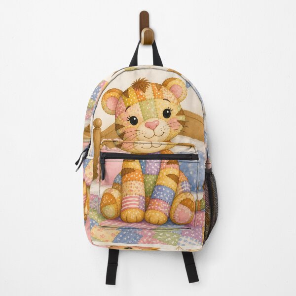 Item preview, Adorable Patchwork Tiger on Bed designed and sold by Shelley Loewnau-Jones Studio.
