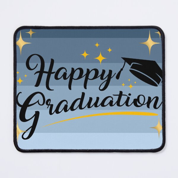 Item preview, Elegant Blue Gradient Happy Graduation Template with Gold Stars designed and sold by VibranPalette.