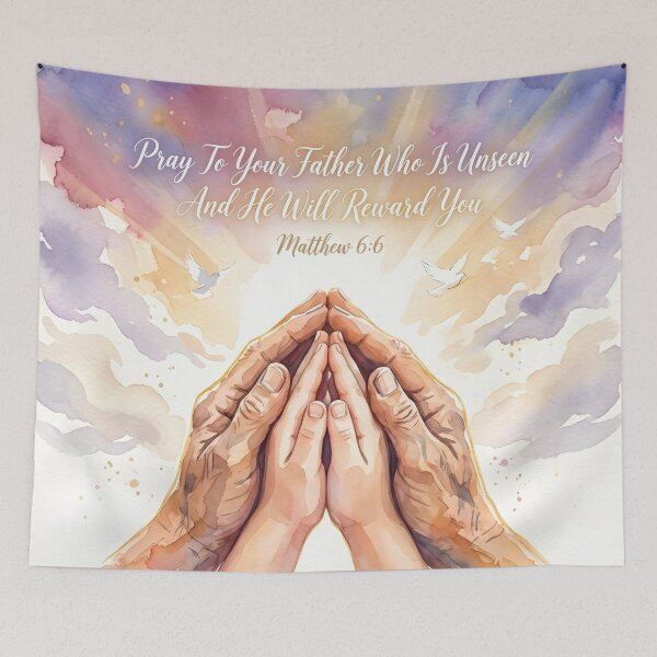Item preview, Pray To Your Father Matthew 6:6 Watercolor designed and sold by RRRShop.