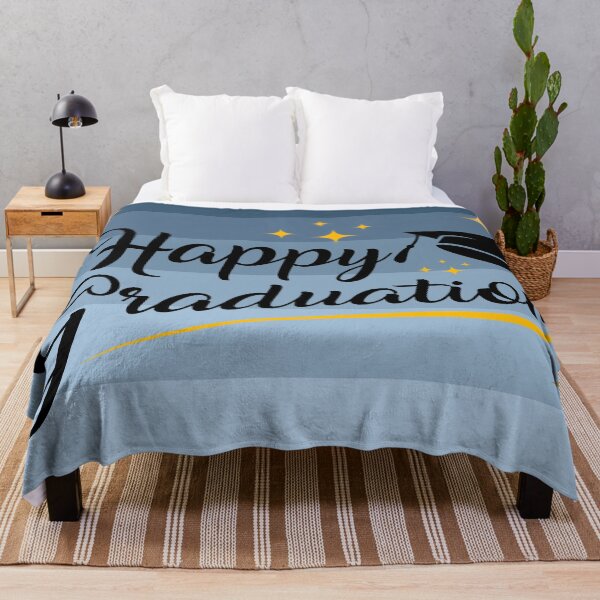 Item preview, Elegant Blue Gradient Happy Graduation Template with Gold Stars designed and sold by VibranPalette.