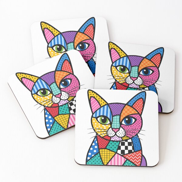 Item preview, Vibrant Geometric Pop Art Cat Portrait designed and sold by aashcreat.