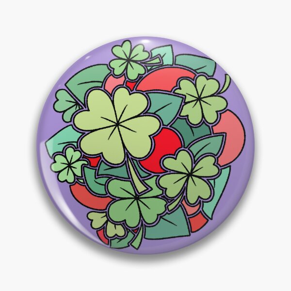 Item preview, Four Leaf Clover and Red Abstract Leaves Pattern designed and sold by ubborn.