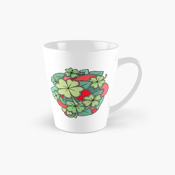 Item preview, Four Leaf Clover and Red Abstract Leaves Pattern designed and sold by ubborn.