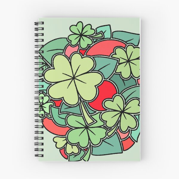 Item preview, Four Leaf Clover and Red Abstract Leaves Pattern designed and sold by ubborn.