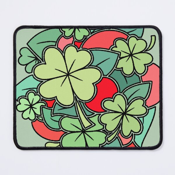 Item preview, Four Leaf Clover and Red Abstract Leaves Pattern designed and sold by ubborn.