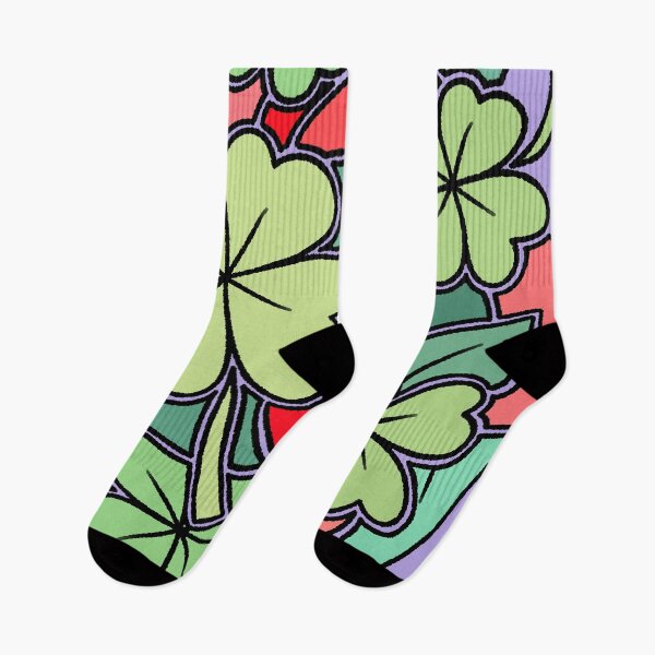 Item preview, Four Leaf Clover and Red Abstract Leaves Pattern designed and sold by ubborn.