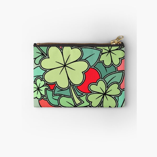Item preview, Four Leaf Clover and Red Abstract Leaves Pattern designed and sold by ubborn.