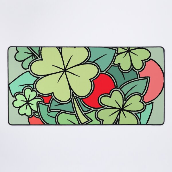 Item preview, Four Leaf Clover and Red Abstract Leaves Pattern designed and sold by ubborn.