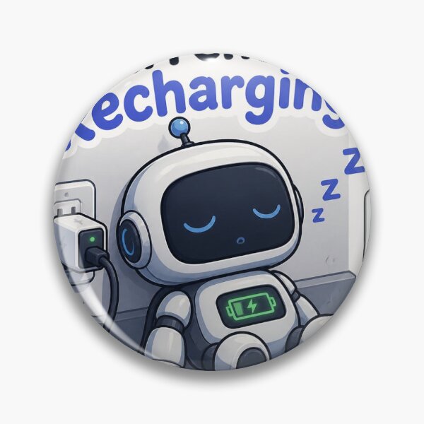 Item preview, Currently Recharging Cute Sleepy Robot Sticker designed and sold by redblink store.