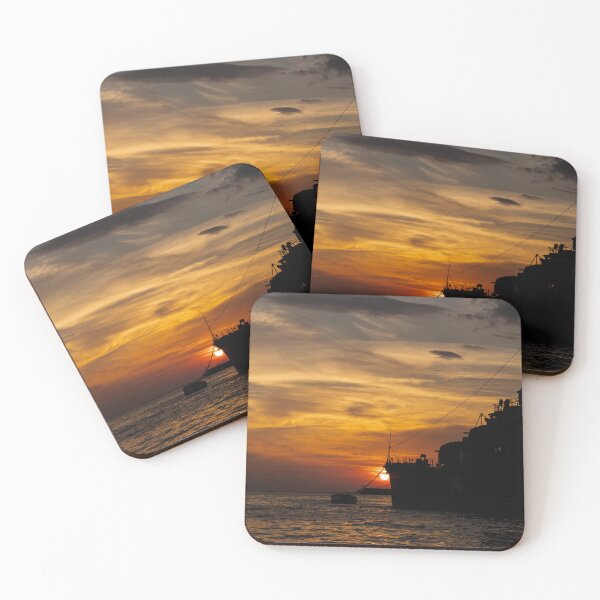 Item preview, sunset at thessaloniki behind ship designed and sold by RECONTRASTED.