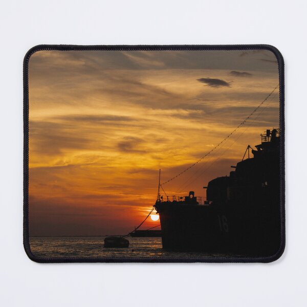 Item preview, sunset at thessaloniki behind ship designed and sold by RECONTRASTED.