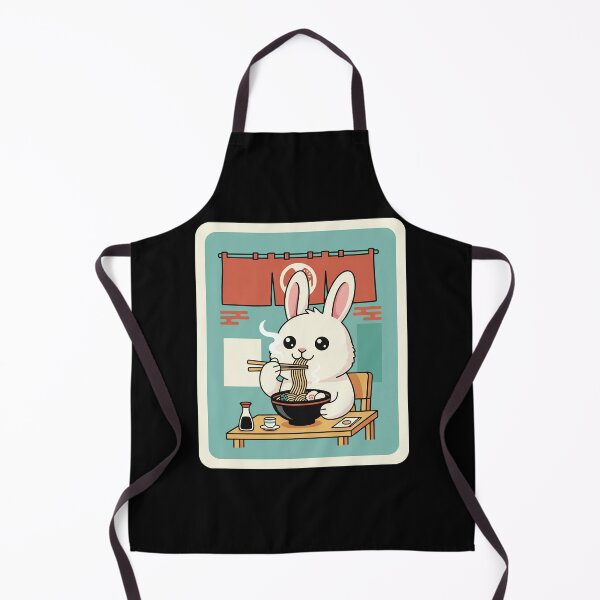 Item preview, Cute Bunny Eating Ramen Cozy Kawaii Food Illustration Scene designed and sold by JordynLadukeg65.