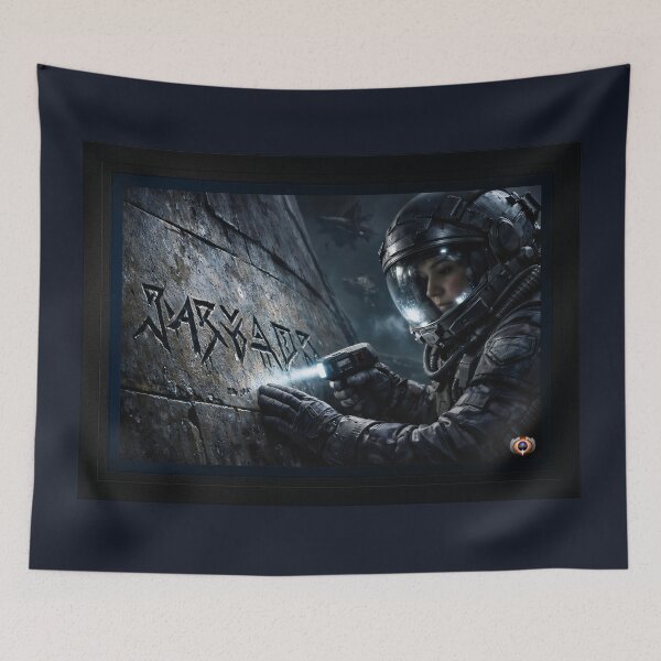 Item preview, Xenoarchaeologist Anika Sorenson Examines Ancient Artifact Immersice AI Concept Art by Xzendor7 designed and sold by Xzendor7 Digital Art Creations.