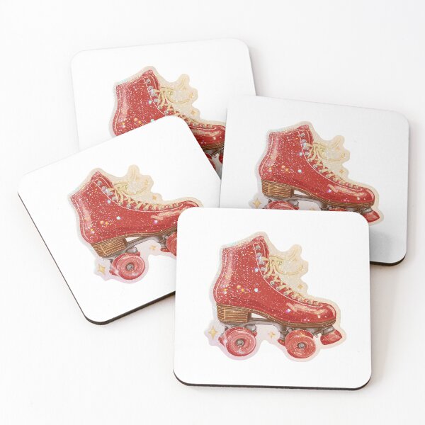 Item preview, Vintage Red Glitter Roller Skate Retro Disco designed and sold by Victoria and Ashley Stickers.