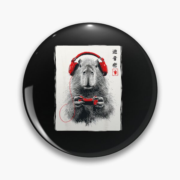 Item preview, Capybara Gamer Japanese Ink Style With Headset And Controller designed and sold by FGTV2021.