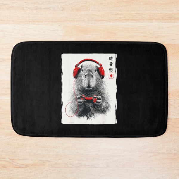 Item preview, Capybara Gamer Japanese Ink Style With Headset And Controller designed and sold by FGTV2021.