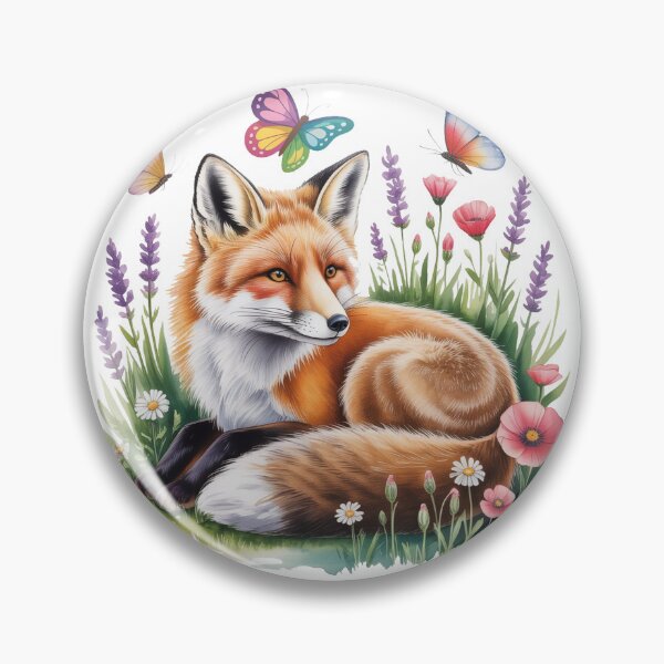 Item preview, Floral Fox Silhouette Woodland Design designed and sold by QuiteOrbit.