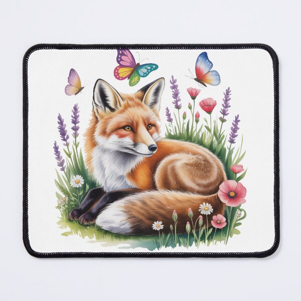 Item preview, Floral Fox Silhouette Woodland Design designed and sold by QuiteOrbit.