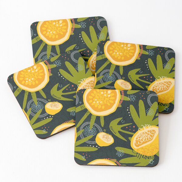 Item preview, Yellow Passion Fruit And Green Leaves Abstract Designs  designed and sold by DEC02.